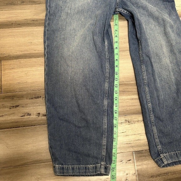 NWT Free People X Cares FP Townes Denim Jumpsuit Coverall High Noon Women's L - Picture 8 of 10